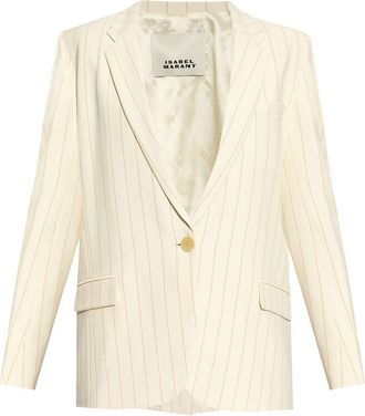 Isabel Marant Omelia pinstripe blazer - women - Elastane/Polyester/Viscose - 34 - Neutrals