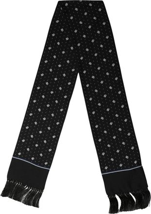 Dolce & Gabbana Sjaal met franjes - Heren - Zijden sjaals - Zwart - ONE Size - Accessoires
