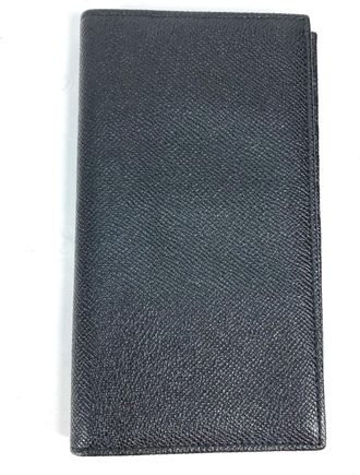 Bulgari Black Leather Long Wallet (Bi-Fold) (Pre-Owned)
