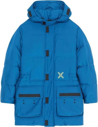 Kenzo Blue Sport Down Jacket - Heren - Parka Jassen - Blauw - L - Leer - Jassen