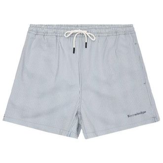 Knowledge Cotton Apparel Mid-Thigh Stripe Seersucker Swimshorts Badehose f&uuml;r Herren | grau