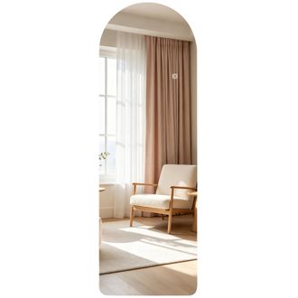 HOMCOM Homcom Espejo De Cuerpo Entero Con Luces, 120x40 Cm, Arqueado, Sin Marco, 3 Temperaturas De Color, Brillo Ajustable, Funcion Memoria, Transparente