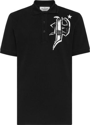 Philipp Plein Slim Fit Jersey Polo Shirt Skull&Bones - Heren - Polos - Zwart - 4XL - Katoen - Tops