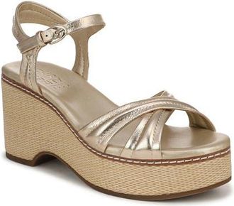 Naturalizer Dovie Ankle Straple Platform Wedge in Light Champagne at Nordstrom, Size 8.5
