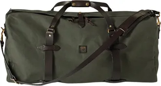 Filson Rugged Twill Duffle Bag With Leather Accents And Practical Design