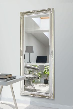 MirrorOutlet Kingsbury Silver Detailed Dress Mirror 165 x 76 CM | Size: 1 Pack