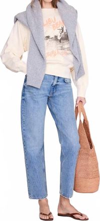 Anine Bing Womens Harry Surfer Shrunken Sweatshirt In Washed Buttercream