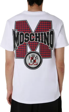 Moschino Logo-Patch Cotton T-Shirt - White