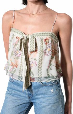 Greylin Tie Front Sleeveless Top In Floral