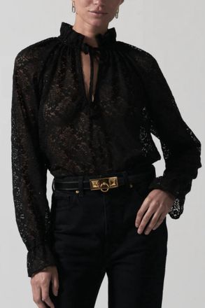 Secular Carmel Lace Shirt In Black