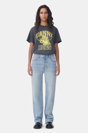 Ganni Blue Light Vintage Lovy Jeans - Size 32W/32L Organic Cotton