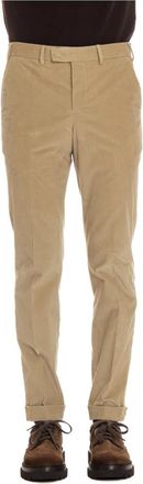 Pantaloni Torino Sartoriale Broek met Rits - Heren - Slim Fit Broeken - Beige - S - Katoen - Broeken