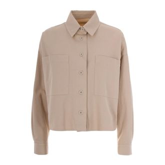 Max Mara Light Jackets, female, Beige, Size: 2XS Shirt-Style Overshirt