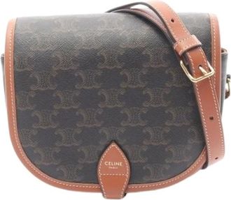 Celine Pre-owned Cross Body Bags, female, Brown, Size: ONE SIZE Pre-owned Canvas Cross Body Bag