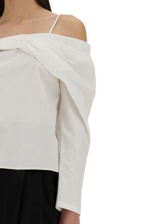 Nina Ricci Off-Shoulder Cotton Shirt - White