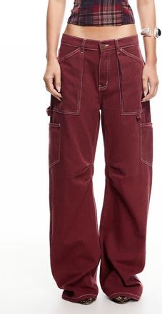 Lioness Miami Vice Low Rise Carpenter Jeans in Cherry at Nordstrom, Size Small