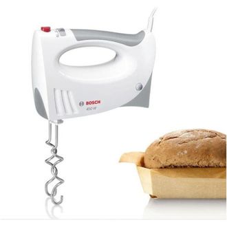 Bosch Batidor Mfq3530 - 450 W - 5 Velocidades - 2 Varillas / 2 Ganchos Amasadores Inox - Blanco / Gris
