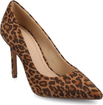 Journee Collection Embellished Pointed Toe Pump in Leopard/Camel at Nordstrom Rack, Size 8.5
