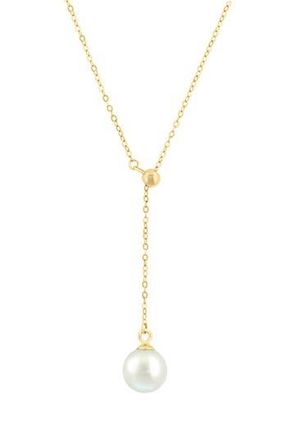 Effy 14K Gold 4.5mm Freshwater Pearl Y-Necklace in White at Nordstrom Rack