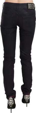 Just Cavalli Black Cotton Low Waist Skinny Denim Womens Pants