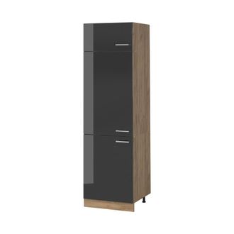 Vicco Armario Alto R-line, Antracita Alto Brillo/roble Dorado, 60 Cm, Vicco