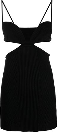 Off-white cut-out ribbed-knit minidress - women - Polyamide/Polyester/Viscose/Elastane - 38 - Black
