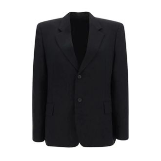 Balenciaga Blazers, female, Black, Size: M Wool Jacket with Button Closure