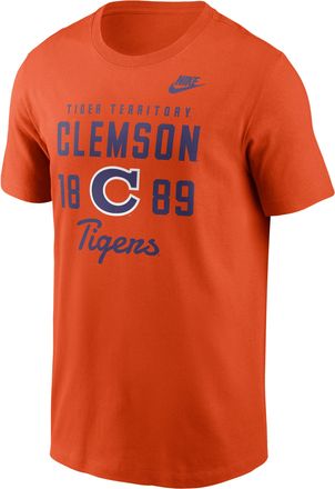 Nike Clemson Legacy Stacked Est Nike Mens College T-Shirt in Orange | N19989MCLV-AZ2
