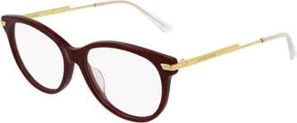 Bottega Veneta Ladies Red Oval Eyeglass Frames BV1039O 004