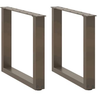 vidaXL Patas Para Mesa De Centro En Forma De U (2 Unidades, Acero Natural, 50 X 42-43 Cm) Vidaxl