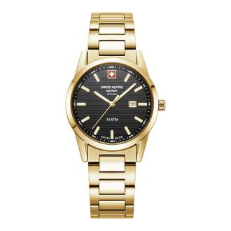 Swiss Alpine Military Argos 34mm Horloge - Heren - Accessoires - Geel - Maat: ONE Size