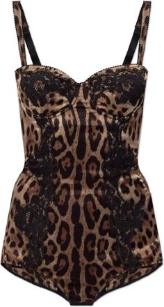 Dolce & Gabbana Silk Strappy Bodysuit - Dames - Bodies - Bruin - 90B EU - Katoen - Tops