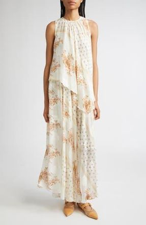 Ulla Johnson Caprice Floral Layered Silk Blend Dress in Alabaster at Nordstrom Rack, Size 8