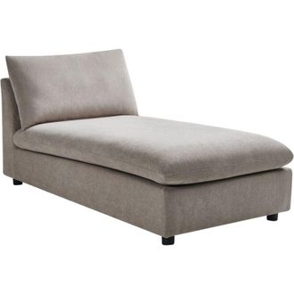 Beliani Beliani - Chaise Longue Elegante Tapicer&iacute;a De Poli&eacute;ster Sin Brazos Muebles De Sala De Estar Gris Pardo Vizille