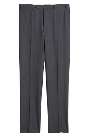 Canali Siena Regular Fit Impeccabile Wool Suit Pants in Charcoal at Nordstrom, Size 60