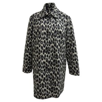 A.P.C. A. P.C. Poupee Leopard-Print Coat in Grey Wool