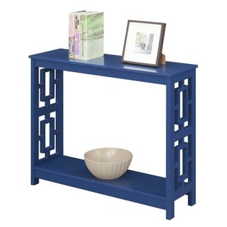 Convenience Concepts Town Square Console Table with Shelf, Cobalt Blue