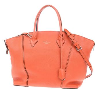 Louis Vuitton Soft Lockit Handbag Leather Orange Leather Handbag (Pre-Owned)