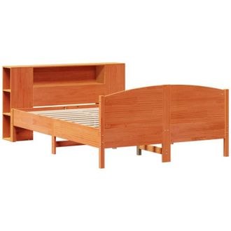 vidaXL Bookcase Bed without Mattress Wax Brown 160x200cm Solid Wood Pine Vidaxl