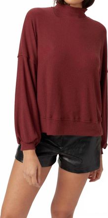 Bloomingdale's Becca Cozy Rib Funnel Neck Top In Spiced Copper