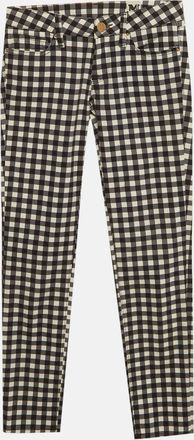 M Missoni Monochrome Plaid Cotton Low Rise Pants
