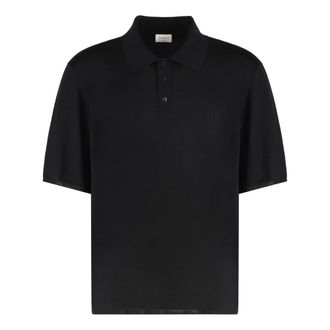 Saint Laurent Polo Shirts, male, Black, Size: XL Cassandre Polo
