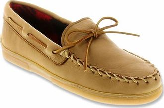 Minnetonka Mens Genuine Fleece Moccasin In Natural