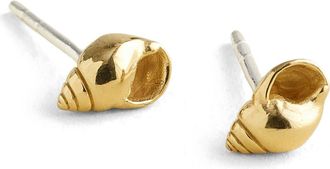 Madewell Demi-Fine Shell Stud Earrings in 14K Gold at Nordstrom