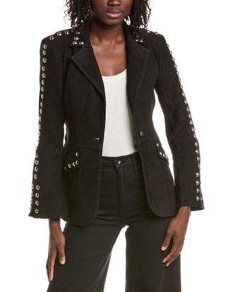 Cinq &agrave; Sept Milly Studded Suede Jacket