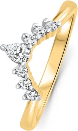 Pompeii3 1/4Ct Diamond Curved Wedding Anniversary Engagement Guard Ring Gold Lab Grown