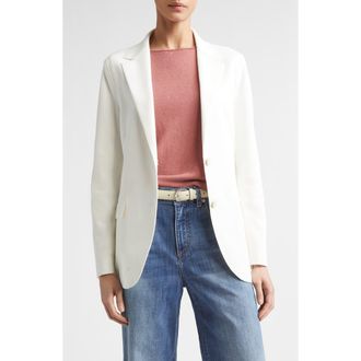 Eleventy Double Breasted Blazer in White at Nordstrom, Size 0 Us