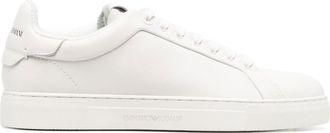 Emporio Armani logo-print lace-up sneakers - men - Calf Leather/Polyurethane/Rubber/Fabric - 6 - White