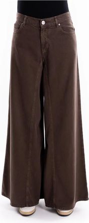 Pinko Winona Wide Jeans - Dames - Loose Fit Jeans - Bruin - W29 - Katoen - Jeans