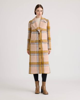 NVLT Womens Faux Wool Coat with Double Pockets